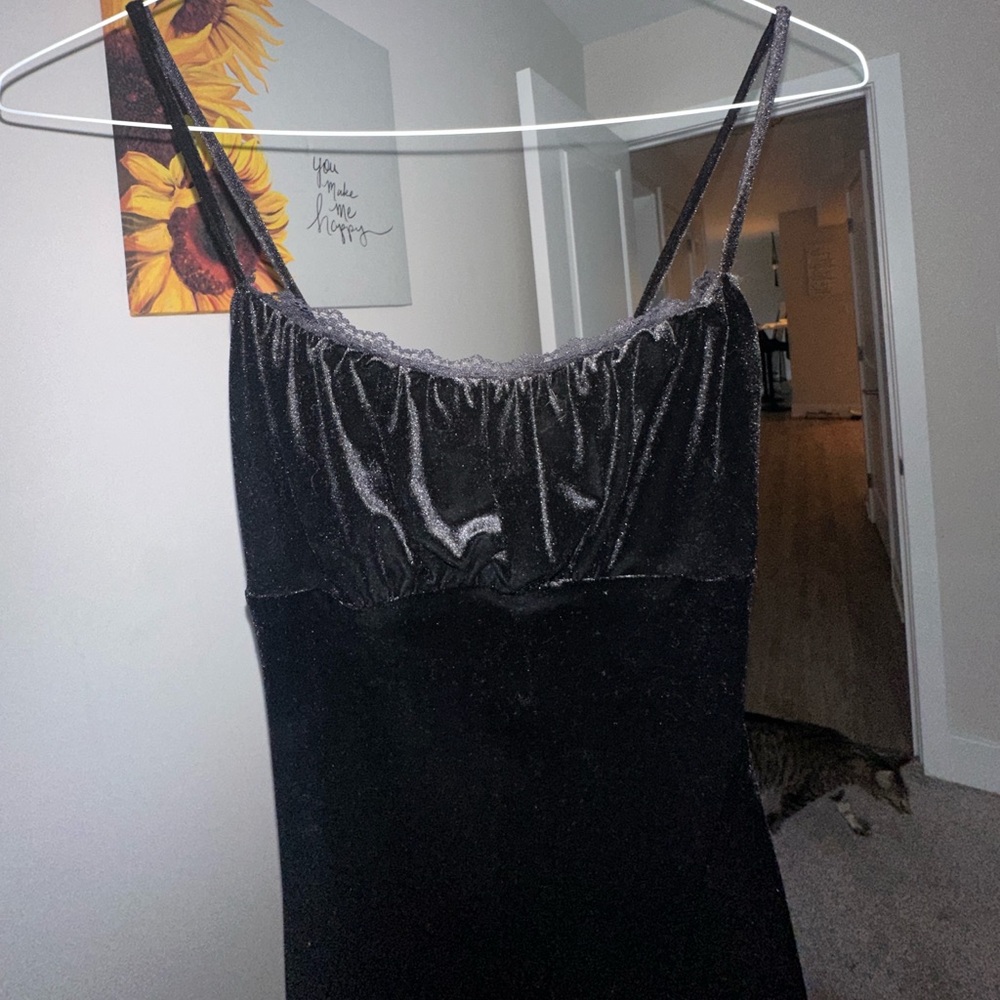 Black velvet dress